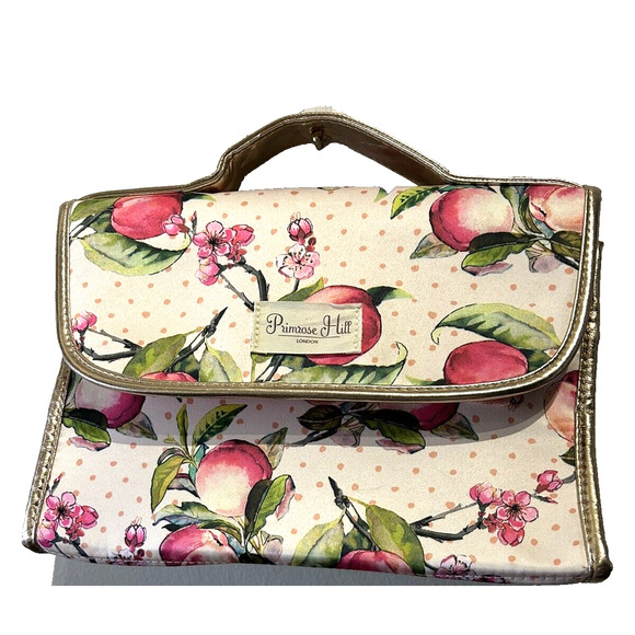 Women’s Primrose Hill Pink Peaches and Blossoms Expanding Zipper Make Up bag - Picture 1 of 7